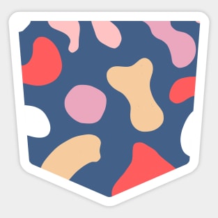 Pocket - Abstract Organic Memphis Shapes Red Sticker